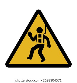 Fall protection safety harness warning sign hazard caution construction work site safety equipment 100