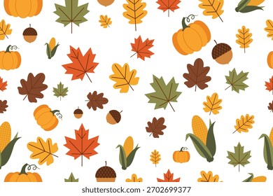 Fall Pumkin pattern vector illustration clipart on a white background