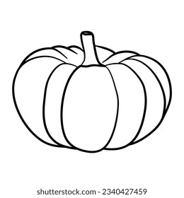fall pumpkin line art vector autumn illustration