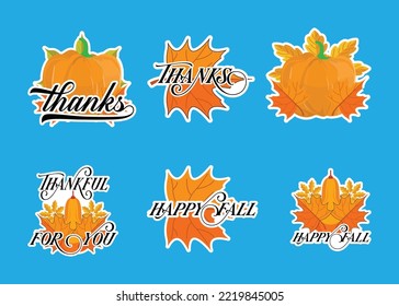 fall pumpkin trendy sticker design