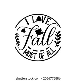 Fall quote lettering design vector
