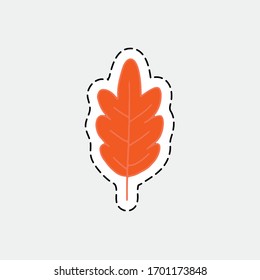 fall red leaves icon template colorful vector