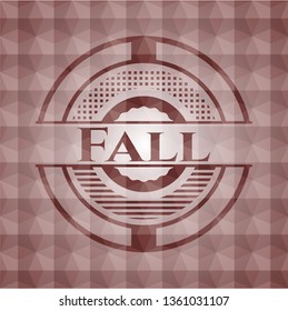 Fall red seamless geometric badge.
