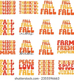 fall retro svg design bundle and eps file