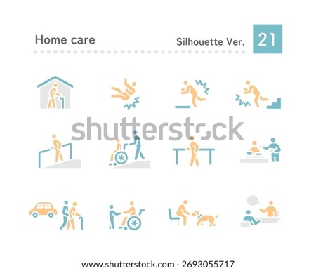 Fall risk and barrier-free icon set