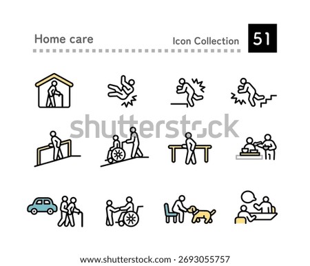 Fall risk and barrier-free icon set