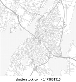 Fall River, Massachusetts, USA, bright outlined vector map with bigger and minor roads and steets created for infographic backgrounds.