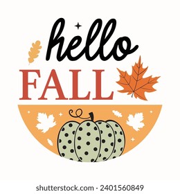 Fall Round Porch Signs Illustration, Autumn, Welcome, Sweater weather, Hello pumpkin, Farm fresh pumpkins, Happy thanksgiving