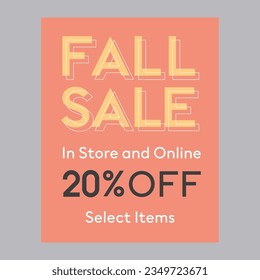 Fall sale 20% off discount promotion poster