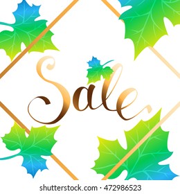 Fall sale 2016. Seasonal sale banner design with fall leaves