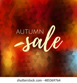 Fall sale abstract bludes triangle background. Autumn sale . Web banner or poster for e-commerce, on-line cosmetics shop, fashion & beauty shop, store. Vector illustration. EPS 10