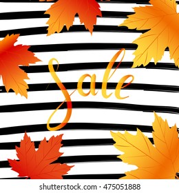 Fall Sale. Autumn sale. Can be used as a background, poster, banner, massage card.