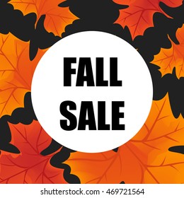 Fall sale. Autumn leaves background