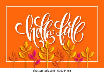 Fall sale background design with colorful paper cut autumn leaves. Vector illustration EPS10