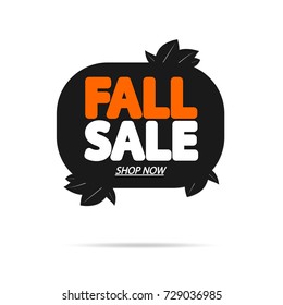 Fall Sale, banner design template, vector illustration