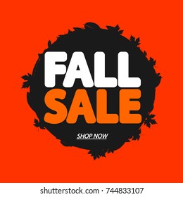 Fall Sale, banner design template, Autumn offer, vector illustration