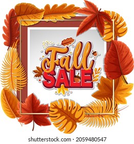 Fall sale banner template illustration