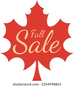 Fall Sale Discount Vector Sticker Tag