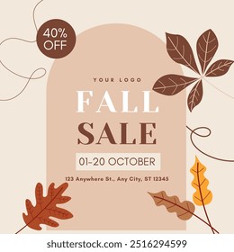 Otoño Venta Instagram Post, Vector e ilustración