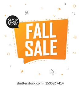 Fall Sale, speech bubble banner design template, Autumn offer, discount tag, vector illustration