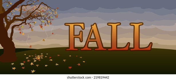 Fall scene: EPS 8, CMYK vector illustration with global colors. 