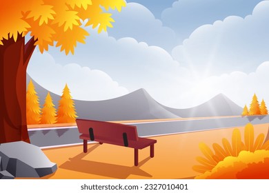 Herbstbilder für flaches Design