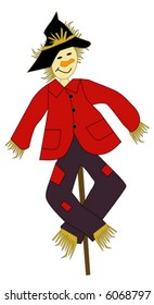 fall scene styled scarecrow illustration