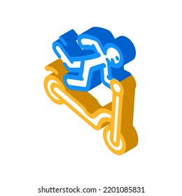 fall scooter accident isometric icon vector. fall scooter accident sign. isolated symbol illustration