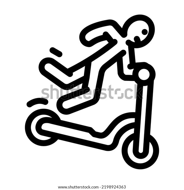 fall scooter\
accident line icon vector. fall scooter accident sign. isolated\
contour symbol black\
illustration