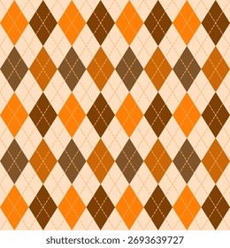 Fall seamless argyle pattern.Harlequin repeat pattern for autumn.Vector graphic background for textile and prints.