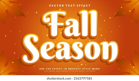 Fall Season 3d editable text effect Template suitable for autumn Season