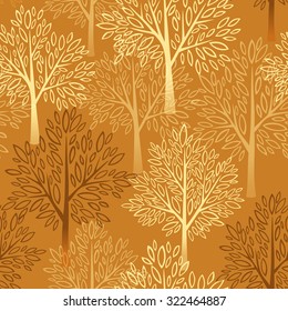 Fall season background. Autumn tree seamless pattern. Vector illustration EPS 10