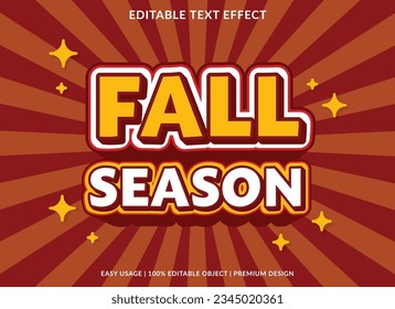 plantilla de efecto de texto editable de temporada de otoño para el logotipo de estilo de fuente	