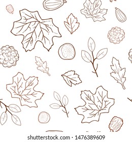 Fall season leaves seamless pattern background,vector illustration.