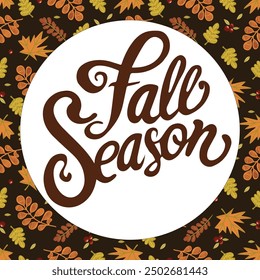 Lettrage automne saison, carte d'Images vectorielles décorative dessinée à la main automne.