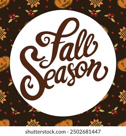 Lettrage automne saison, carte d'Images vectorielles décorative dessinée à la main automne.