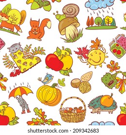 Fall season seamless pattern