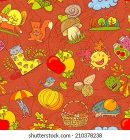 Fall season seamless pattern