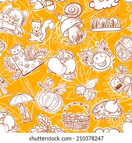 Fall season seamless pattern