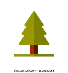 Fall Season Spruce in Flat Icon Style with Warm Color for Apps Icon