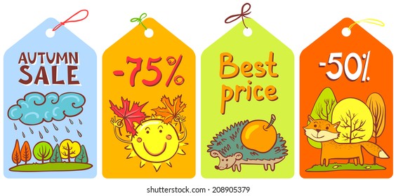 fall season tags set