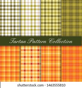 Fall season tartan green and orange theme