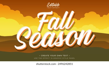 Efecto de texto de temporada de otoño, efecto de texto editable