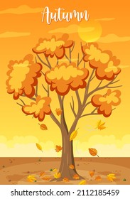Fall Season Typographic Poster illustration