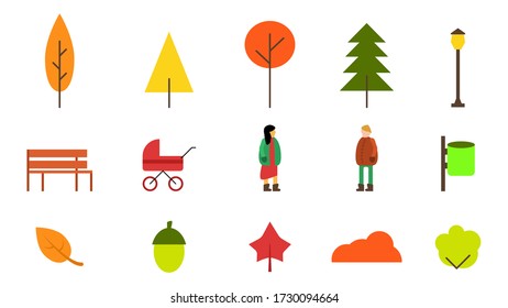Juego de vectores de temporada de otoño