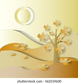 Fall season. vector stylized image. symbolic landscape