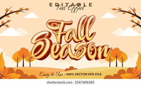 Fall seasontext effect, autumn festival graphic style editable text