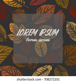 Fall set. Leaves composition.Banners of autumn season. Background with hand drawn autumn leaves. Vector illustration.