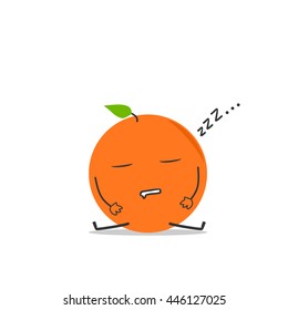 fall a sleep orange simple clean cartoon illustration
