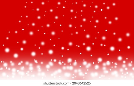 Schnee auf rotem Hintergrund für Weihnachtskarte